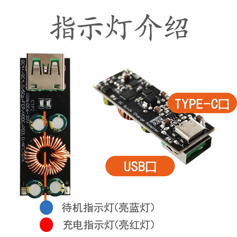 QC650 64W全协议有线快充模块产品演示图3
